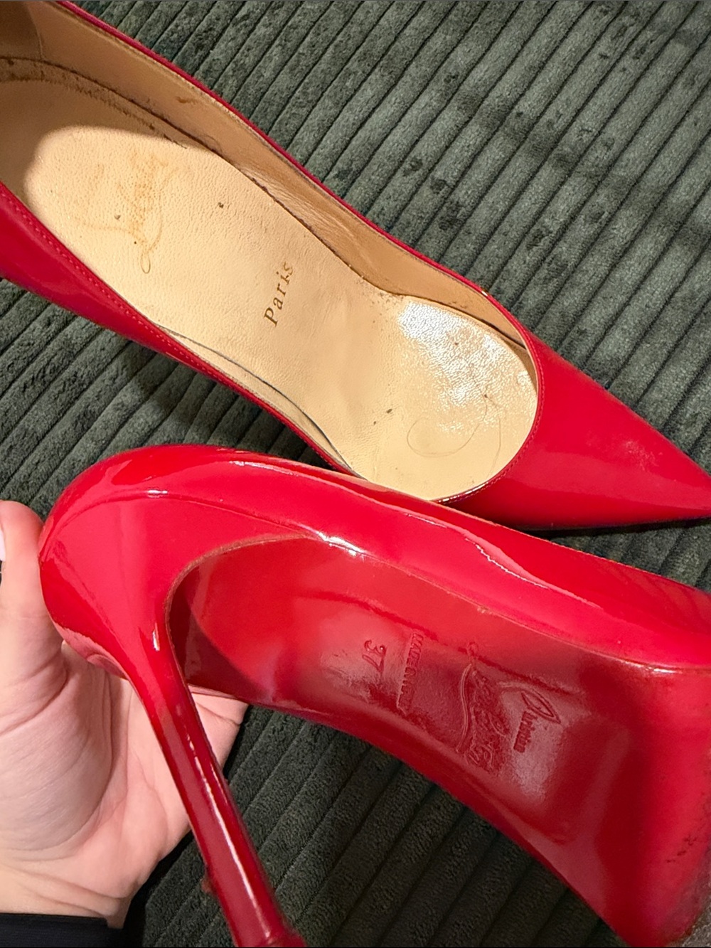 Christian Louboutin Red Patent Pointed-Toe Stiletto Pumps